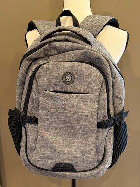 Shrradoo Gray Heather Travel Laptop Backpack Office School Professional Pockets